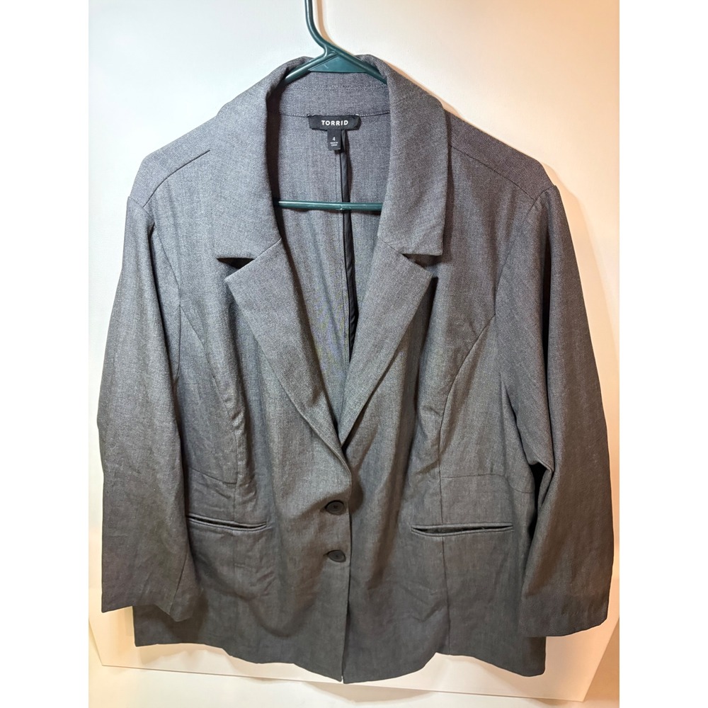 Torrid Grey Suit Jacket Blazer Professional Work Career Pockets Women Plus 4